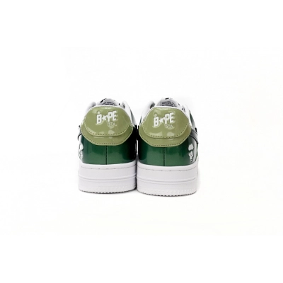  GET A Bathing Ape Bape Sta Low Black Green Mirror Surface,1H20 190 046  02
