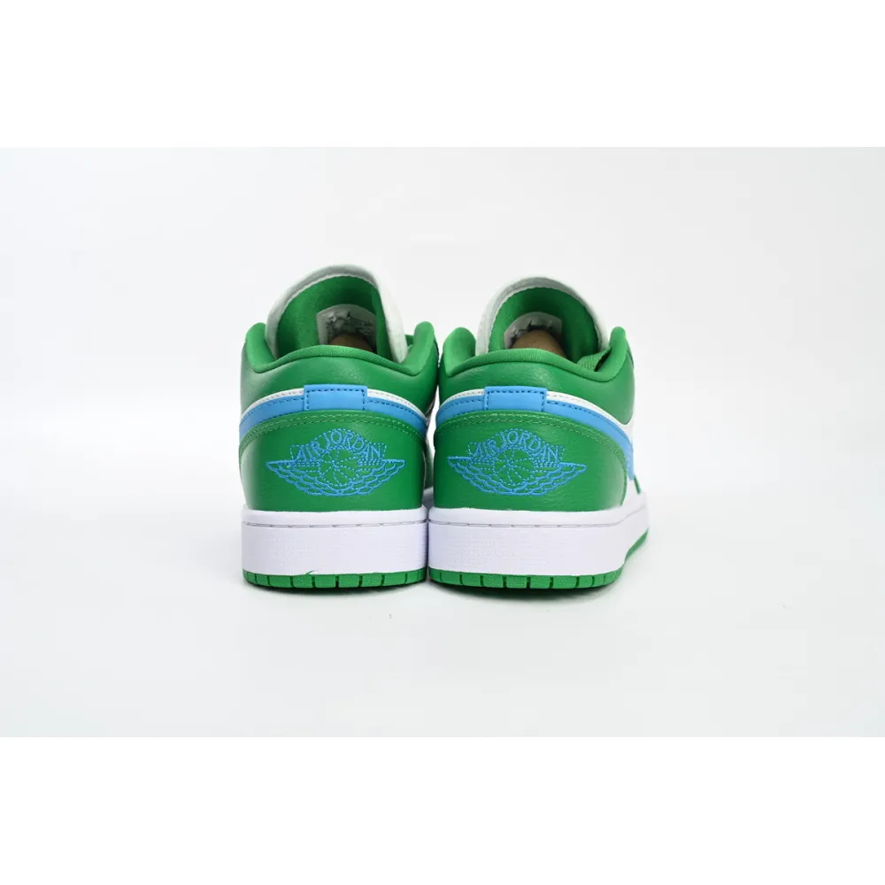 GET Jordan 1 Low Lucky Green Aquatone (Women's),DC0774-304