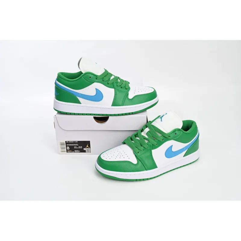 GET Jordan 1 Low Lucky Green Aquatone (Women's),DC0774-304