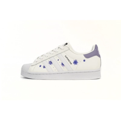  GET Superstar Shoes White New White Purple,HQ4288 01