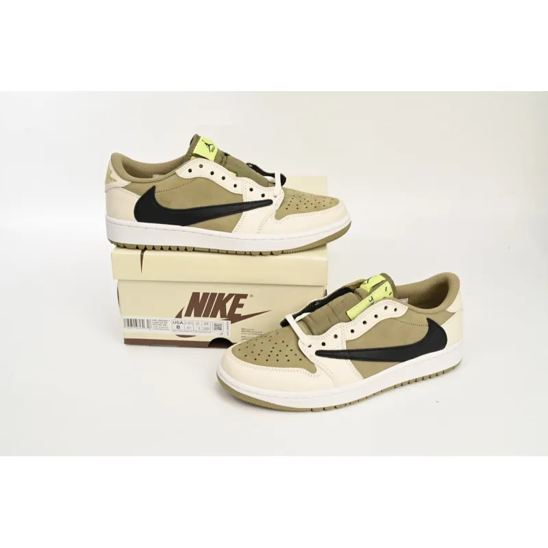 PK Travis Scott x Air Jordan 1 Low Black, White, Green- DM7866-106 