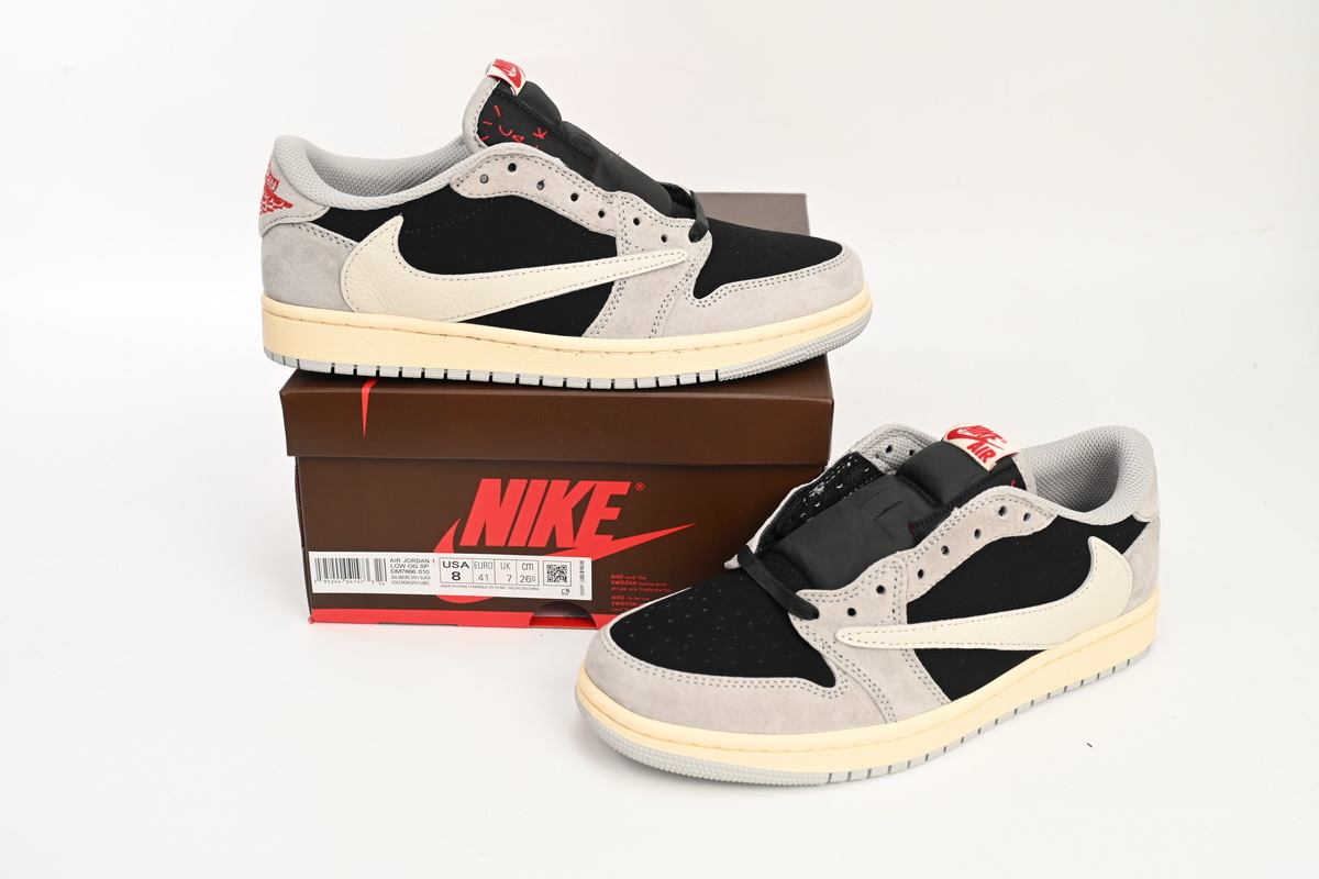  Perfectkicks Travis Scott x Air Jordan 1 Low White Grey Low Gang,DM7866-010
