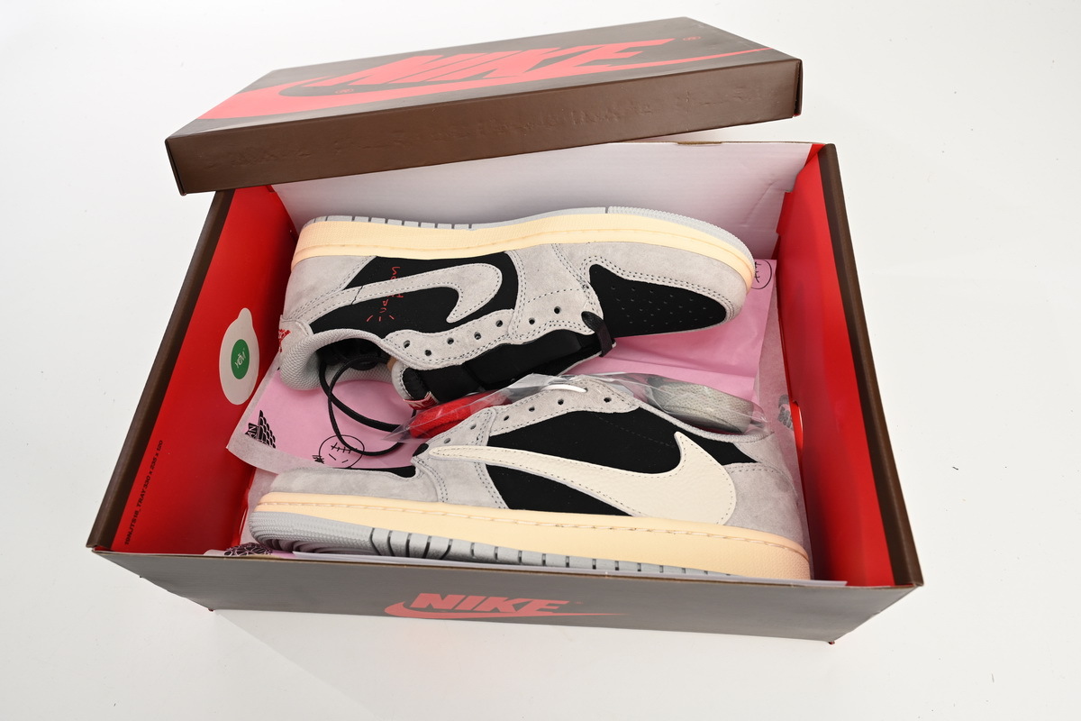  Perfectkicks Travis Scott x Air Jordan 1 Low White Grey Low Gang,DM7866-010