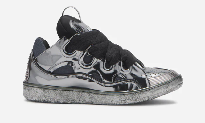  Perfectkicks Lanvin Metallic Leather Curb Sneaker,FM-SKRK11-SPEC-E23M941