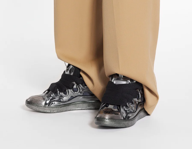  Perfectkicks Lanvin Metallic Leather Curb Sneaker,FM-SKRK11-SPEC-E23M941