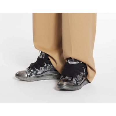  Perfectkicks Lanvin Metallic Leather Curb Sneaker,FM-SKRK11-SPEC-E23M941 02