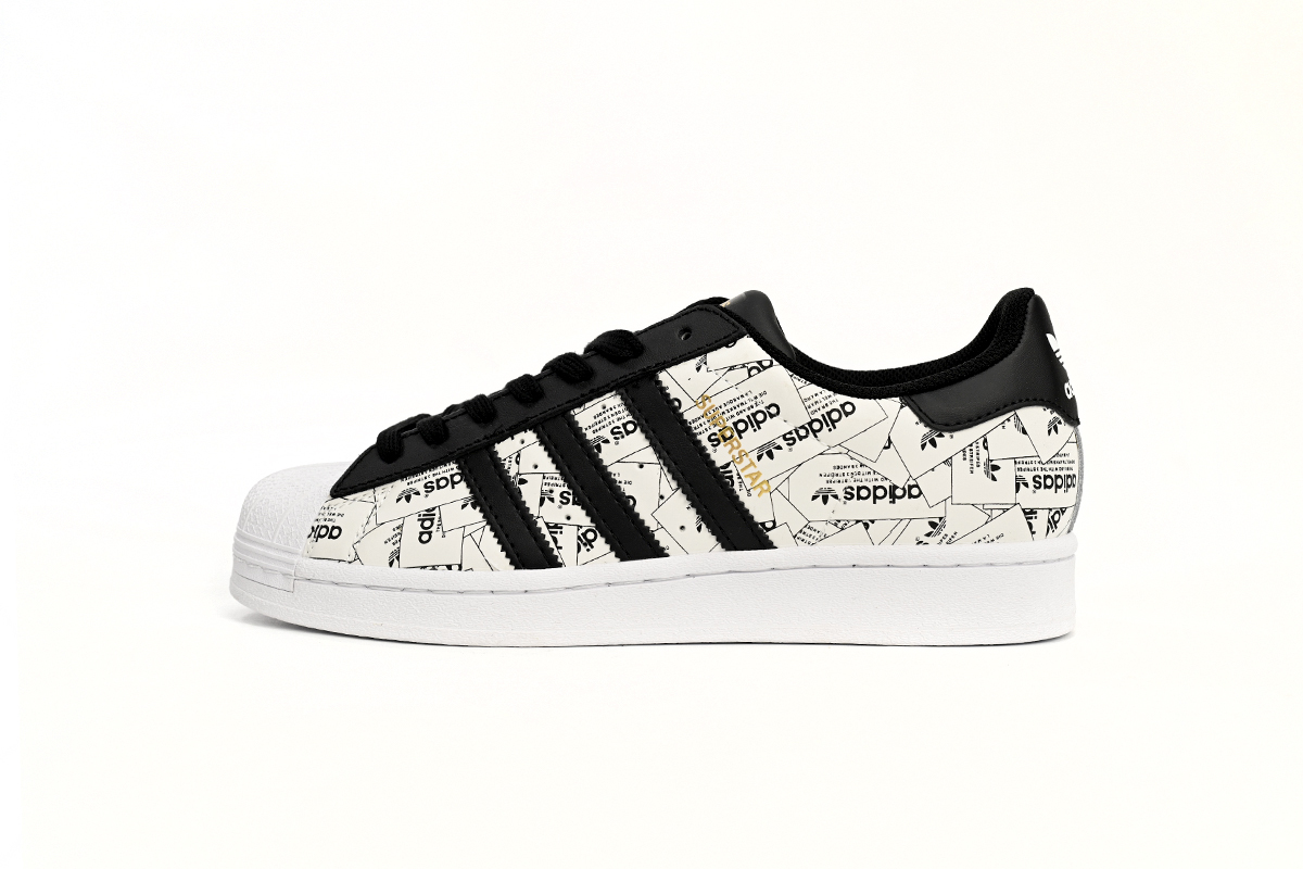  GET Superstar Shoes White Black White Black Red, FV2819
