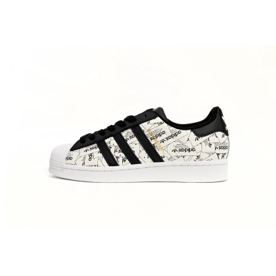  GET Superstar Shoes White Black White Black Red, FV2819 01