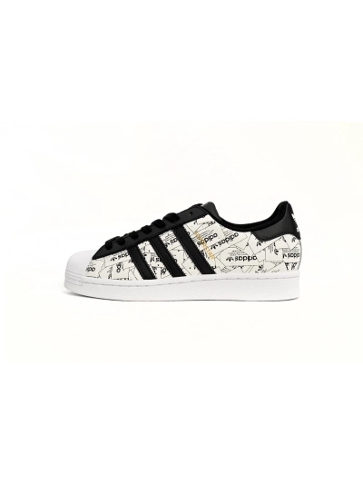 POP  Superstar Shoes White Black White Black Red, FV2819 01