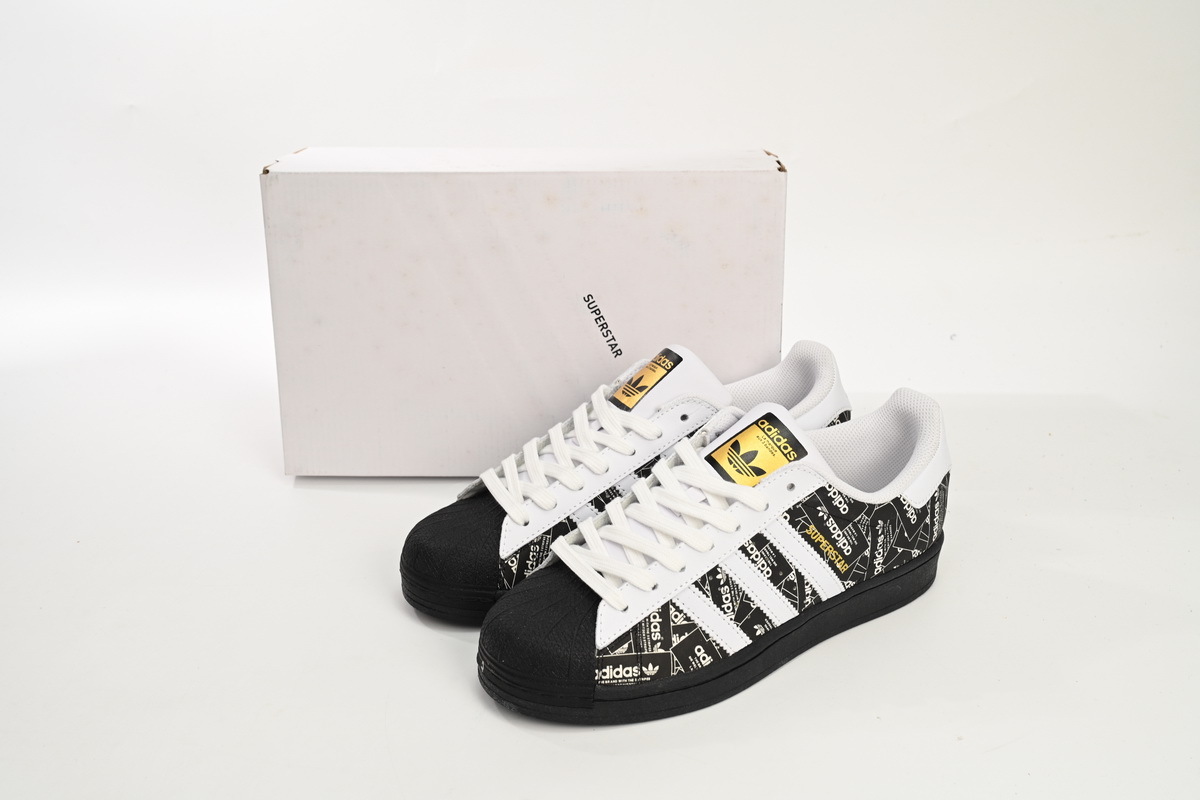  GET Superstar Shoes White Black Black Bright White, FV2820
