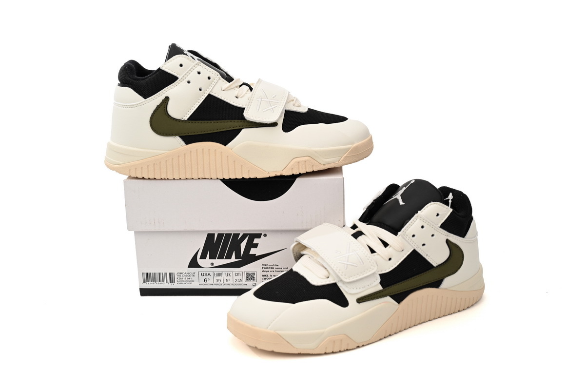  Get Travis Scott x Jordan Cut The Check Nice Kicks Olive green, FZ8117-041