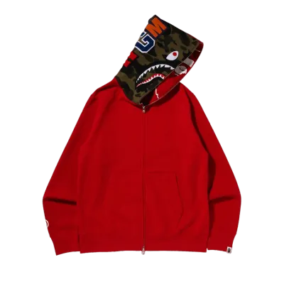 BAPE Crazy Face Full Zip Hoodie Red,1I80 115 010 RED 01