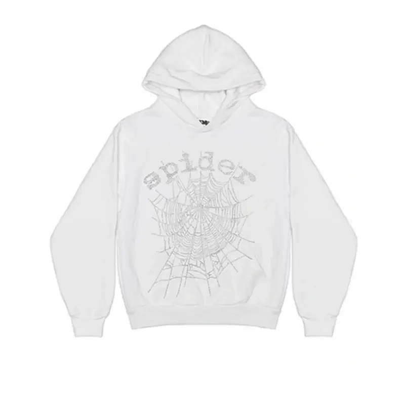  PK Sp5der OG Rhinestone White Logo Hoodie