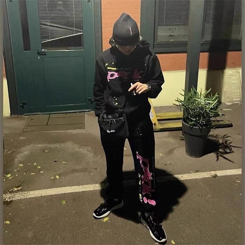  PK Sp5der Young Thug Black Punk Hoodie