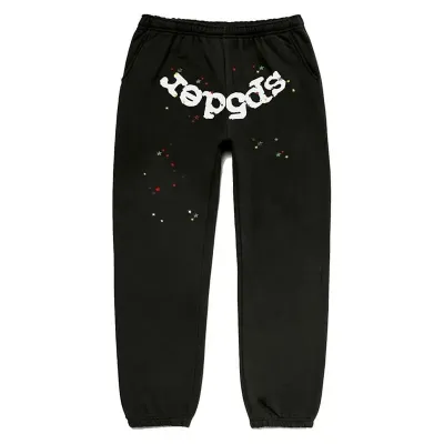 Black Sp5der Web Sweatpants 01