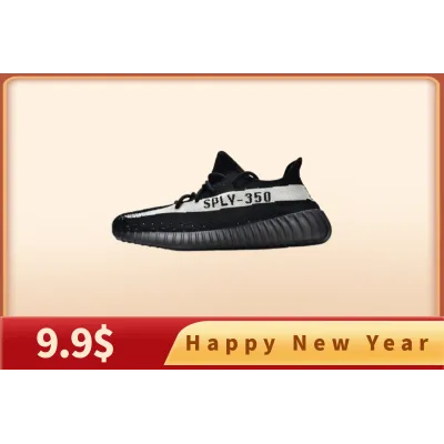 【Buy 1 Pair Get 2nd For $9.9】Yeezy Boost 350 V2 Black White, BY1604 01