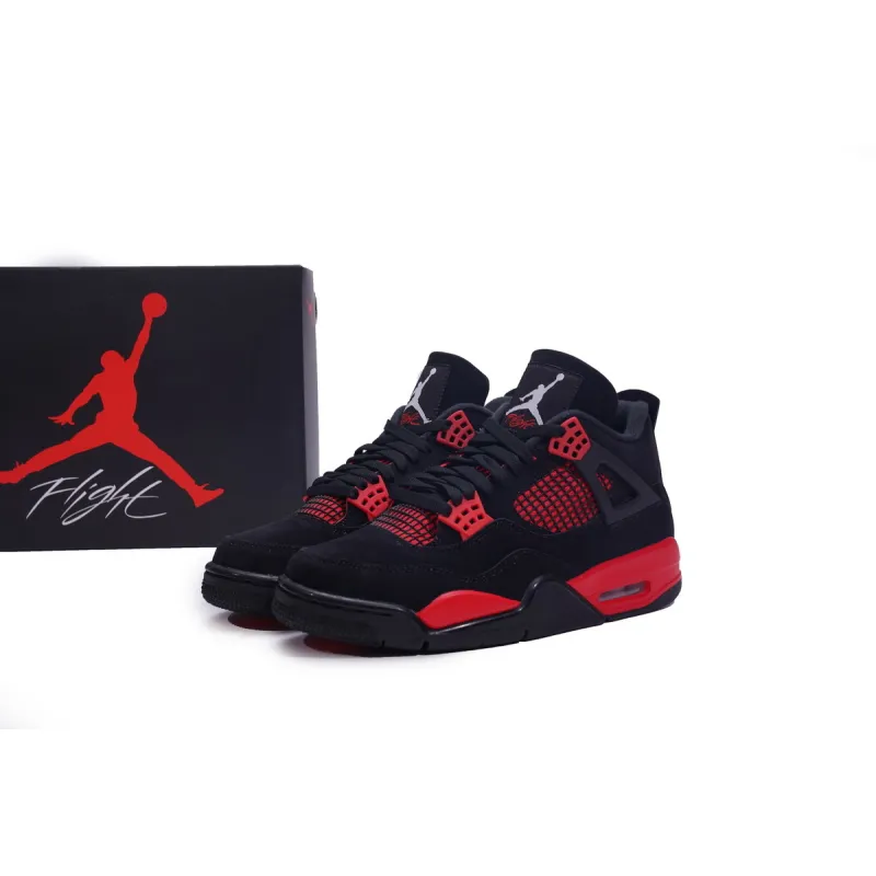  【Buy 1 Pair Get 2nd For $9.9】Jordan 4 Retro Red Thunder,CT8527-016