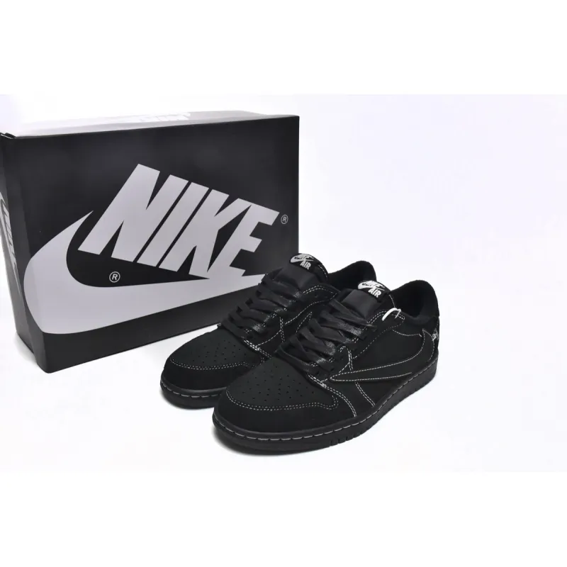 【Buy 1 Pair Get 2nd For $9.9】Travis Scott x Air Jordan 1 Low Black Phantom, DM7866-001 