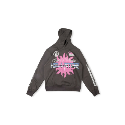 Hellstar Hoodie brown and pink 01