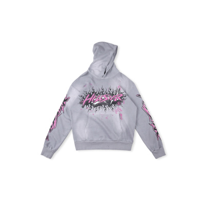 Hellstar Hoodie Flame Grey  01
