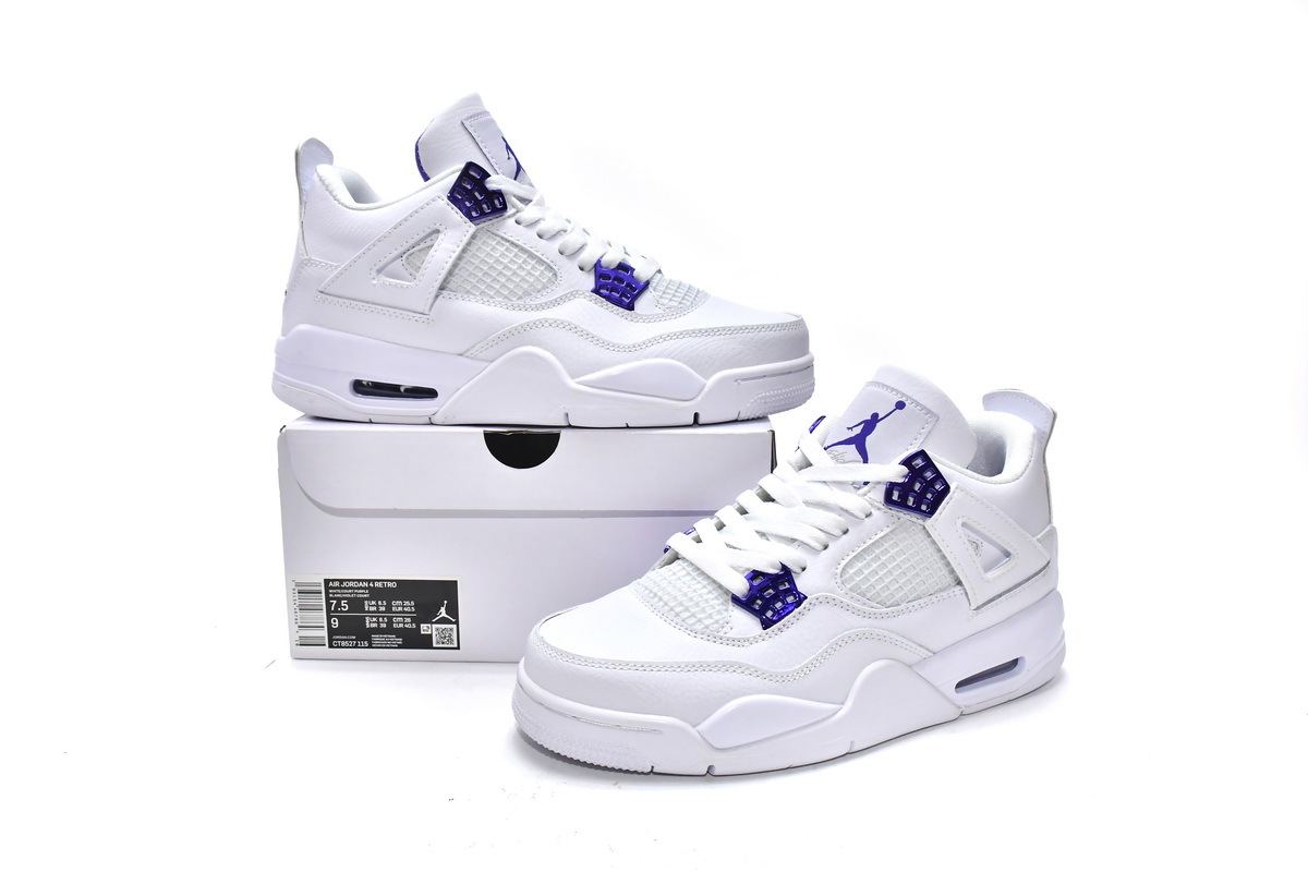  GET Jordan 4 Retro Purple Metallic, CT8527-115