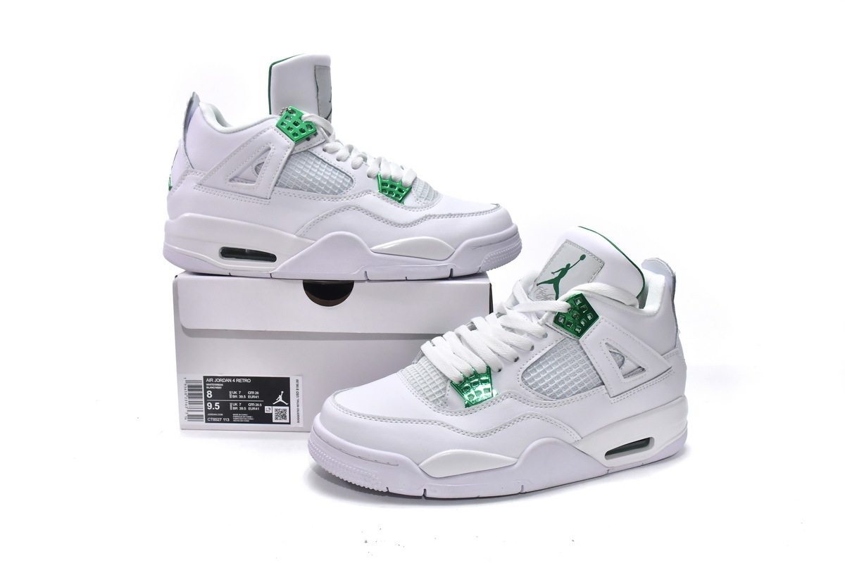  GET Jordan 4 Retro Metallic Green, CT8527-113