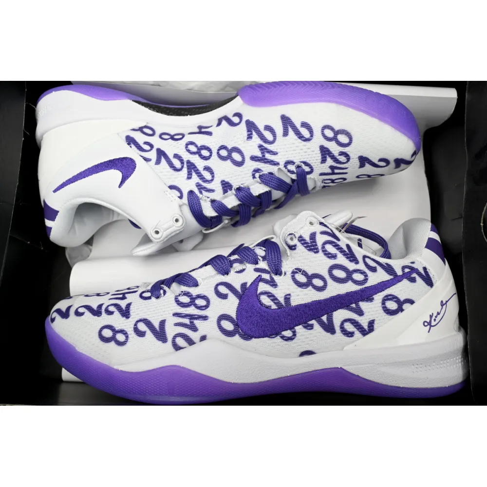 🌟Flash Sales🌟 Perfectkicks Kobe 8 Protro White Court Purple,FQ3549-100