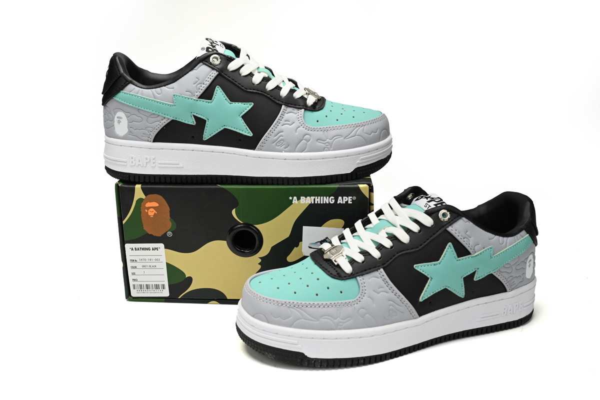  GET A Bathing Ape Bape Sta Low Grey Black Green,1H70-191-002