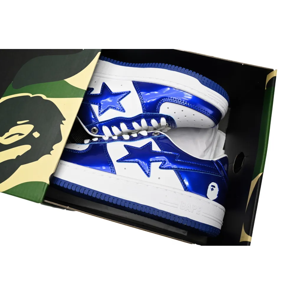 GET A Bathing Ape Bape Sta Low Blue and White Mirror Finish,1170-191-022