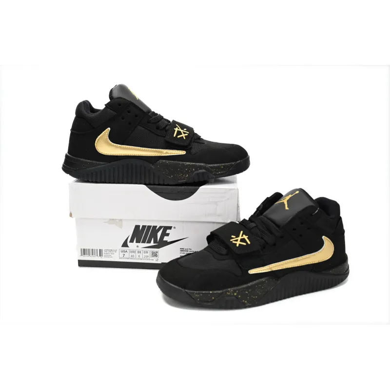H12 Travis Scott x Jordan Cut The Check Nice Kicks Black Gold, FZ8117-911