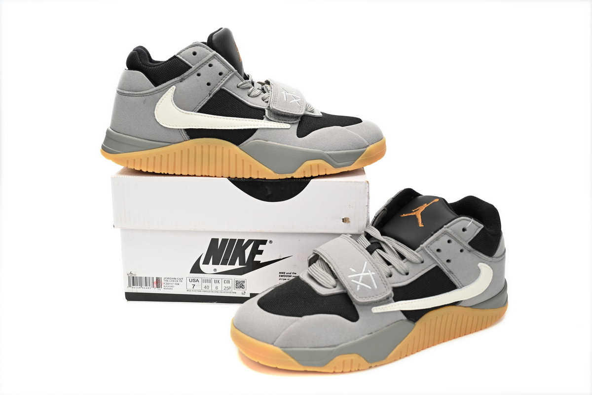  Get Travis Scott x Jordan Cut The Check Nice Kicks Black Gray Brown, FZ8117-104