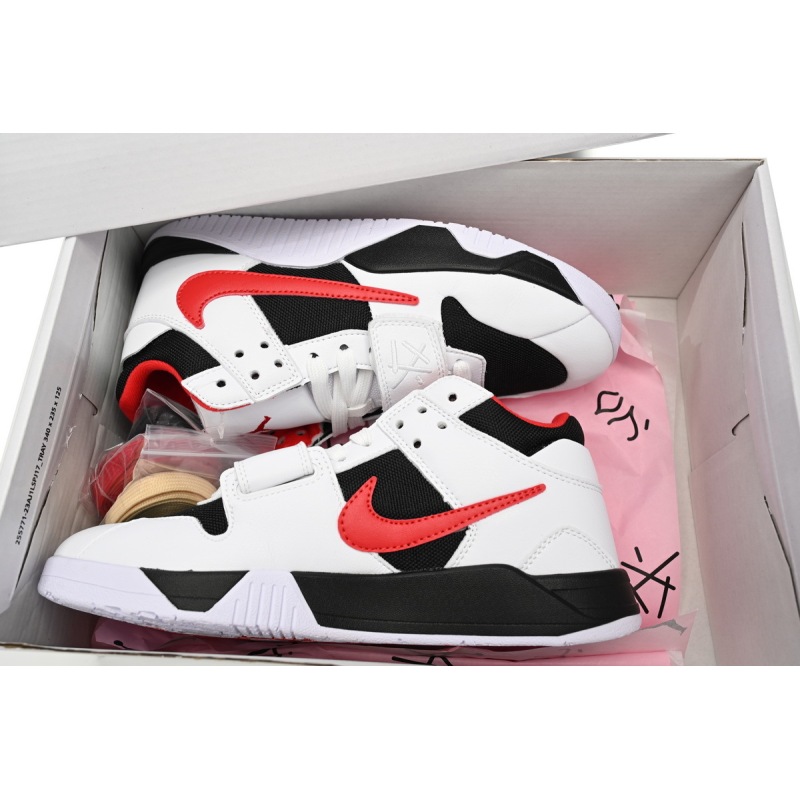 H12 Travis Scott x Jordan Cut The Check Nice Kicks Black White Red, FZ8117-407