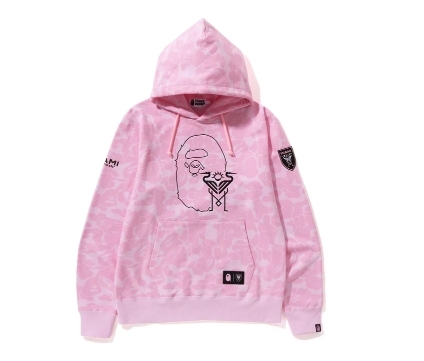 BAPE x Inter Miami CF Camo Pullover Hoodie Pink