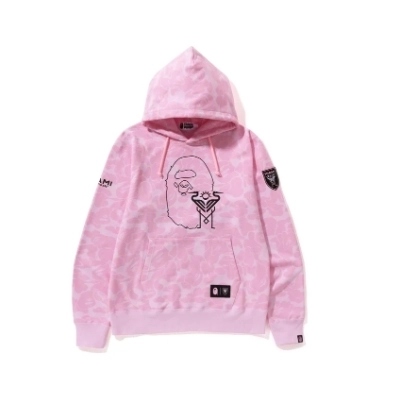 BAPE x Inter Miami CF Camo Pullover Hoodie Pink 01