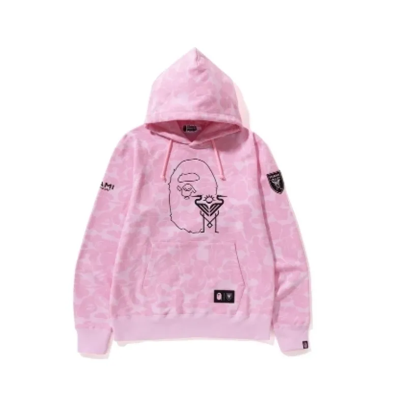 BAPE x Inter Miami CF Camo Pullover Hoodie Pink