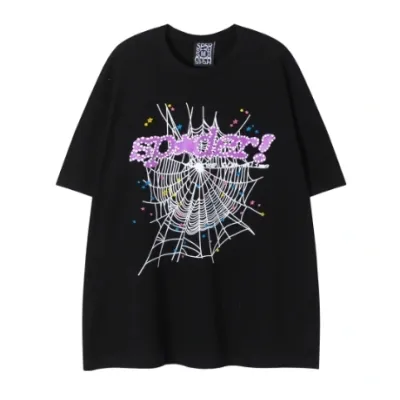 Perfectkicks Sp5der Web Print Casual Round Neck T-shirt Black  01