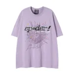 Perfectkicks Sp5der Web Print Casual Round Neck T-shirt Purple