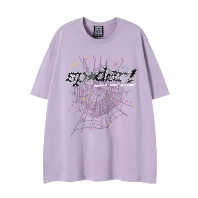 Perfectkicks Sp5der Web Print Casual Round Neck T-shirt Purple 01