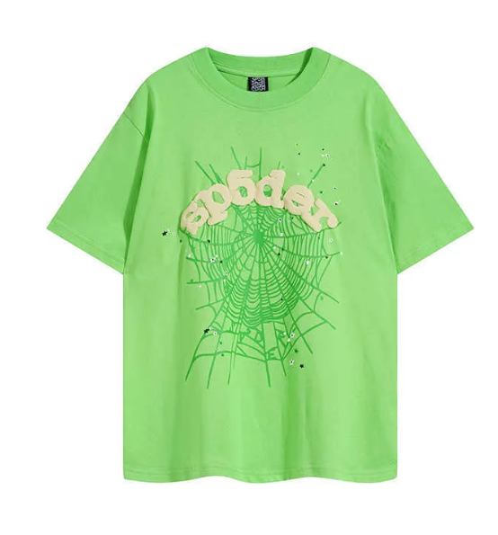  PK Sp5der Web Print Casual Round Neck T-shirt Green