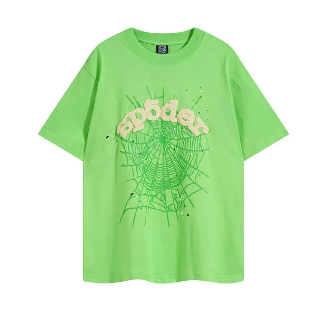 Perfectkicks Sp5der Web Print Casual Round Neck T-shirt Green