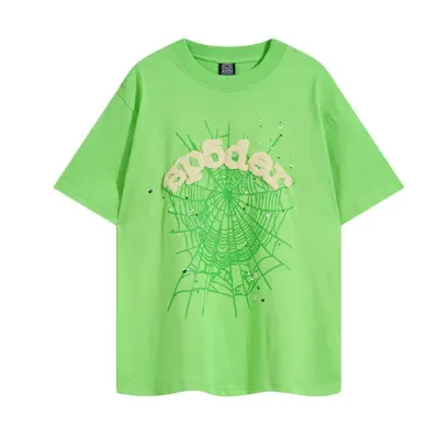 Perfectkicks Sp5der Web Print Casual Round Neck T-shirt Green 01