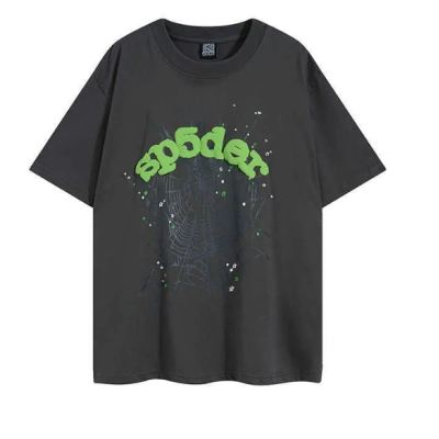  PK Sp5der Web Print Casual Round Neck T-shirt ,Light Black 01