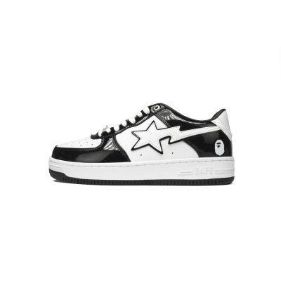  GET A Bathing Ape Bape Sta Low Black White 1H70-191-001  01