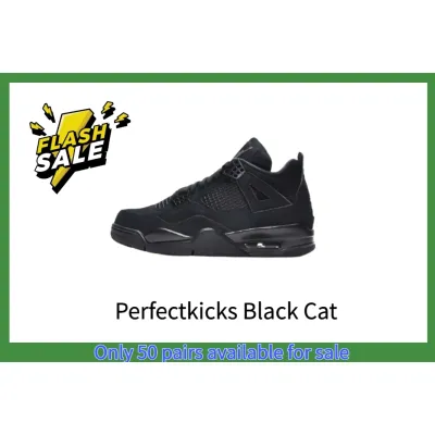 🌟Flash Sales🌟 Perfectkicks Jordan 4 Retro Black Cat ,CU1110-010 01