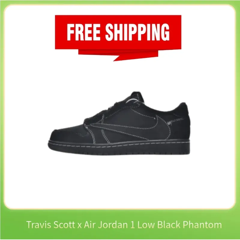 PK ❗❗Free shipping❗❗ Travis Scott x Air Jordan 1 Low Black Phantom,DM7866-001 