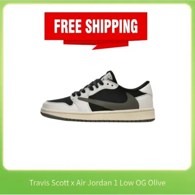 ❗❗Free shipping❗❗ Travis Scott x Air Jordan 1 Low OG Olive, DZ4137-106  01