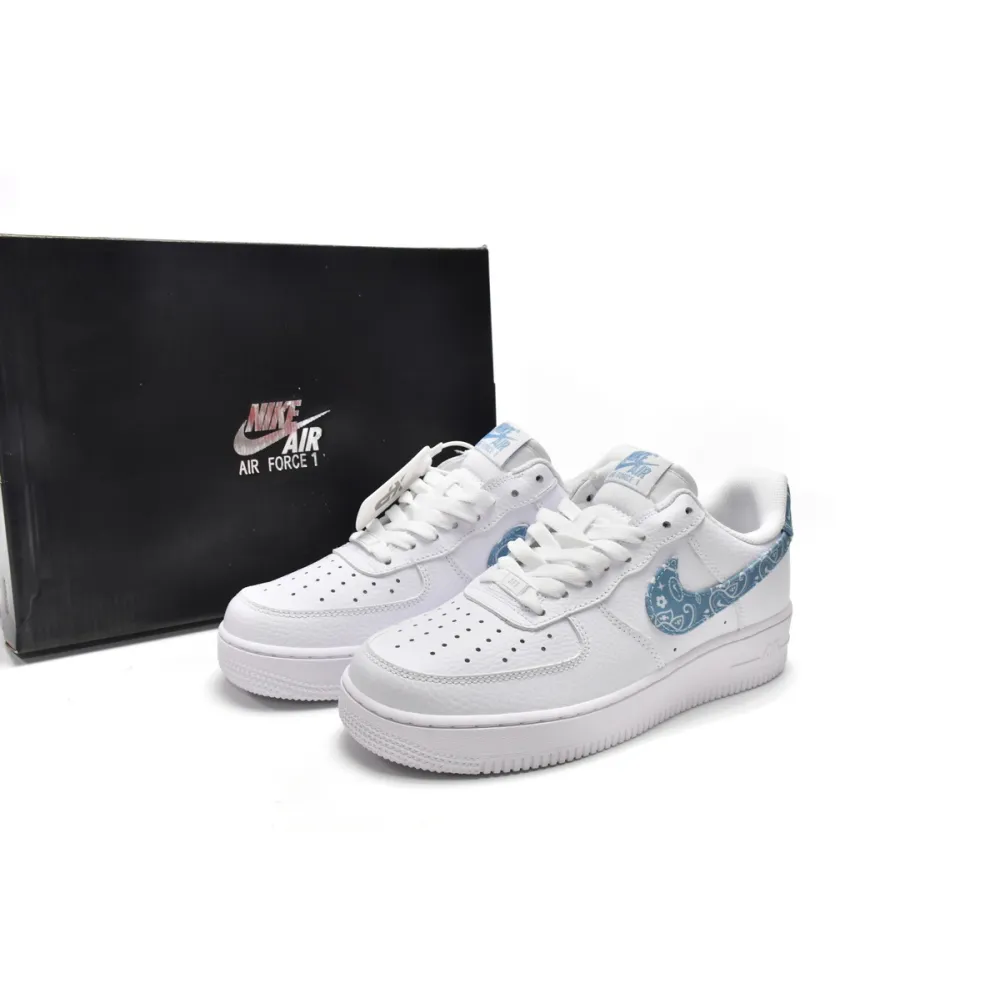 GET  Air Force 1 Low '07 Essential White Worn Blue Paisley , DH4406-100