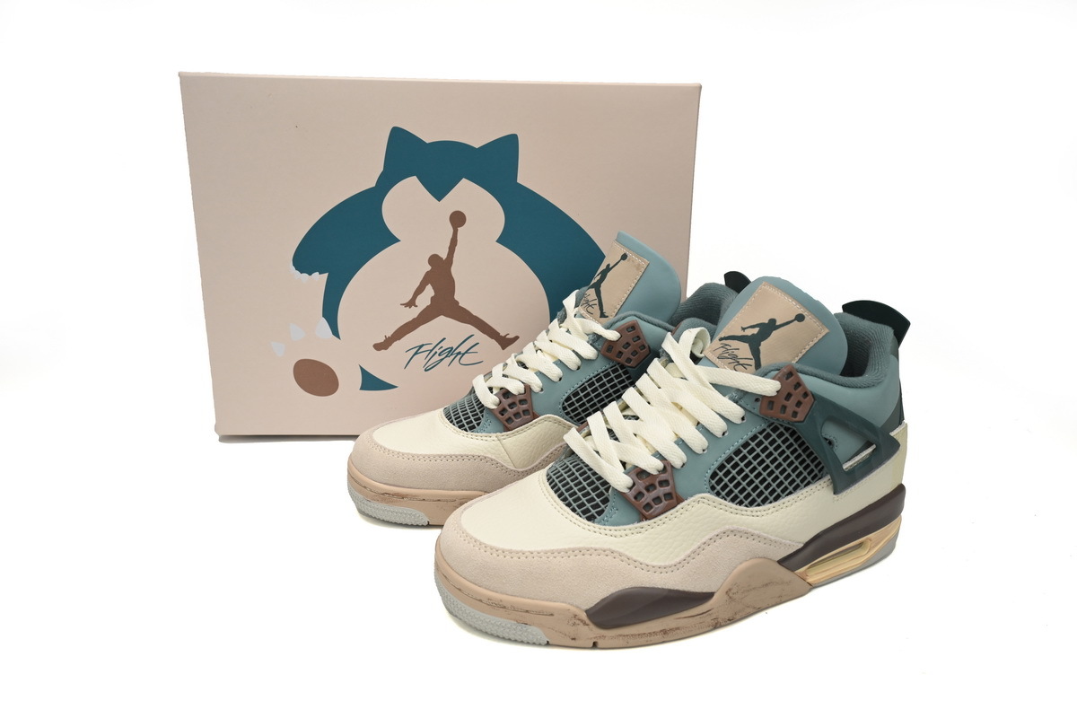  GET  KNCW KNCW x Air Jordan 4 Retro Blue Grey Brown