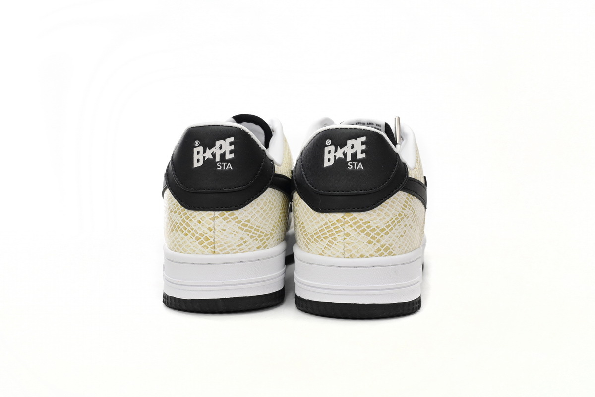  GET  A Bathing Ape Bape Sta Low White Snake Skin Pattern 1180 191 009