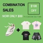  Combination Sales Jordan 1 low Designer& T-shirt
